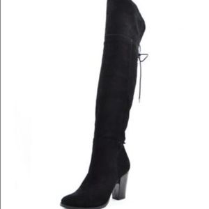 Black knee high Reba Zeda suede over knee boots